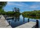 Tranquil waterfront scene featuring wooden docks extending into calm waters at 139 Jose Gaspar Dr # 139, Englewood, FL 34223