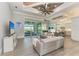 Spacious living area with high ceilings and sliding doors to the lanai at 16147 Lankford Ct, Port Charlotte, FL 33981