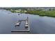 Aerial view of community boat docks on the water at 23465 Harborview Rd # 1021, Punta Gorda, FL 33980
