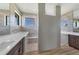 Bathroom with double shower, built in bench and modern tile at 8356 Tecumseh Cir, Port Charlotte, FL 33981