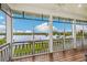 Relaxing screened porch with wooden floors and stunning water views at 13310 Anglers Way, Placida, FL 33946