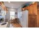 Kitchen with breakfast nook and granite countertops at 8409 Placida Rd # 308, Placida, FL 33946