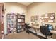 Community room with bookshelves, work tables, and a corkboard at 8409 Placida Rd # 308, Placida, FL 33946