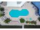 Overhead view of the community pool and surrounding amenities at 7070 Placida Rd # 1221, Placida, FL 33946