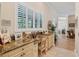 Bright office nook area with granite counters and custom cabinetry at 200 Capstan Dr, Placida, FL 33946