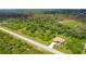 Aerial view of a house nestled in a verdant, wooded area at 191 Brig W Cir, Placida, FL 33946