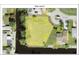Aerial view of waterfront lot with dimensions marked at 2614 Oberon Rd, Englewood, FL 34224