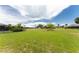 Large grassy backyard with a view of other houses at 213 Antis Dr, Rotonda West, FL 33947