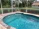 Relaxing kidney-shaped pool with screened enclosure at 2573 Chynn Ave, North Port, FL 34286