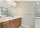 Light and bright bathroom with single vanity and shower at 1418 Backspin Dr, Englewood, FL 34223