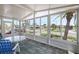 Relaxing screened porch with table and chairs, offering views of the community at 130 Nautical Dr, North Port, FL 34287