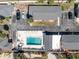 A top-down view of a charming community with pool and ample parking at 470 S Mccall Rd # 10, Englewood, FL 34223