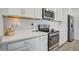 Modern kitchen with white cabinets, stainless steel appliances, and ample counter space at 1352 Sunset Preserve Way, Port Charlotte, FL 33953