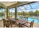 Relaxing screened patio with pool and canal view at 15608 Lakeland Cir, Port Charlotte, FL 33981