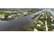 Aerial view of condo building by the water at 11160 Hacienda Del Mar Blvd # D-205, Placida, FL 33946