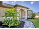Landscaped front yard with palm trees and walkway at 8374 Agate St, Port Charlotte, FL 33981
