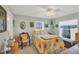 Charming bedroom with sunflower quilt and window seating at 7168 Lighthouse St, Englewood, FL 34224