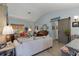 Bright living room featuring a barn door and comfy seating at 6367 Facet Ln, Port Charlotte, FL 33981