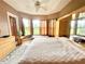 Main bedroom with large windows, ceiling fan, and ensuite bathroom at 324 Santurce Ave, North Port, FL 34287