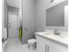 Clean bathroom with white vanity, grey walls, and tiled floor at 14344 Amestoy Ave, Port Charlotte, FL 33981