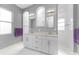 Double vanity bathroom with gray walls and white cabinets at 14344 Amestoy Ave, Port Charlotte, FL 33981