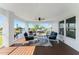 Covered deck with seating area and tranquil water views at 4199 Hollis Ave, Port Charlotte, FL 33953