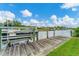 Wooden dock providing access to the canal; boat lift included at 2555 Dixon Ter, Port Charlotte, FL 33981