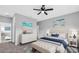 Main bedroom with en-suite bathroom and stylish decor at 220 Mark Twain Ln, Rotonda West, FL 33947