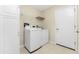 Convenient laundry room with washer, dryer, and shelving at 240 White Marsh Ln, Rotonda West, FL 33947