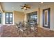 Covered patio with seating area and glass-top table at 2517 Rio Grande Dr, Punta Gorda, FL 33950