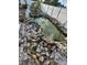 Small pond with rocks and a fountain in the backyard at 1700 Morning Dove Ln, Englewood, FL 34224