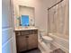 Well-appointed bathroom with a tub shower combo and updated vanity at 19060 Moscato Ct, Venice, FL 34293