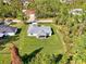 Aerial view of a house with a large backyard and surrounding trees at 2775 Wyola Ave, North Port, FL 34286