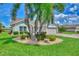 Landscaped front yard with palm trees and a circular driveway at 264 Park Forest Blvd, Englewood, FL 34223