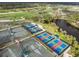 Aerial view of tennis and pickleball courts at 10985 Trevino St, Englewood, FL 34223