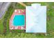 Overhead view of community pool and adjacent patio area at 3929 Cape Haze Dr # 105, Rotonda West, FL 33947