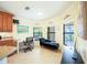 Kitchen nook features built-in seating and views to the pool at 9381 St Paul Dr, Port Charlotte, FL 33981