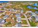 An aerial perspective of the property and the surrounding residential area at 105 Crestview Dr, Englewood, FL 34223