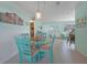 Cozy dining area with glass table and turquoise chairs at 13512 Isabell Ave, Port Charlotte, FL 33981