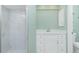 Clean bathroom with single vanity and shower at 217 Rotonda Cir, Rotonda West, FL 33947