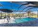 Sparkling pool with screened enclosure, providing shade and privacy at 246 W Pine Valley Ln, Rotonda West, FL 33947