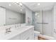 Modern bathroom with walk-in shower and white vanity at 5000 Gasparilla Rd # Dc206, Boca Grande, FL 33921