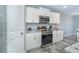 Modern kitchen with stainless steel appliances and white cabinets at 152 Apollo Dr, Rotonda West, FL 33947