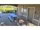 Community pool area with restrooms and picnic table at 24412 Lakeview Pl, Punta Gorda, FL 33980
