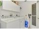 Convenient laundry room with washer, dryer, and storage at 3270 Bay Ridge Way, Port Charlotte, FL 33953