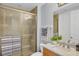 Clean bathroom with shower, vanity, and modern fixtures at 10325 Longshore Rd # 20, Placida, FL 33946