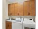 Laundry room with washer, dryer, and ample cabinets at 10325 Longshore Rd # 20, Placida, FL 33946