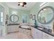 Spa-like bathroom with soaking tub and double vanity at 8025 Weyers Ct, Englewood, FL 34224
