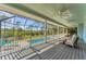 Relaxing screened-in porch with a view of the pool and yard at 8025 Weyers Ct, Englewood, FL 34224
