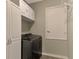 Convenient laundry room with washer, dryer, and cabinets at 2148 La Palma Ave, Port Charlotte, FL 33953